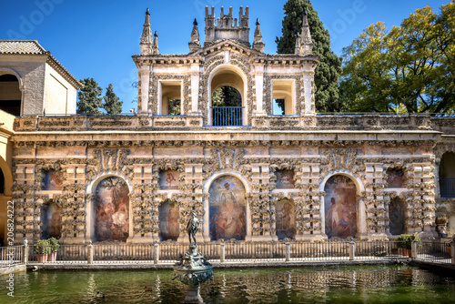 Seville - View of Real Alcazar's Galeria de Grutesco the Royal Palace, Sevilla, Spain.