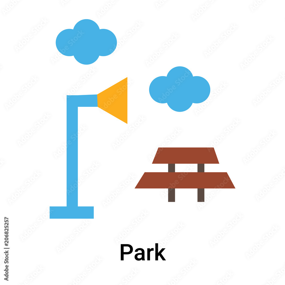 Park icon vector sign and symbol isolated on white background Park icon vector sign and symbol isolated on white background