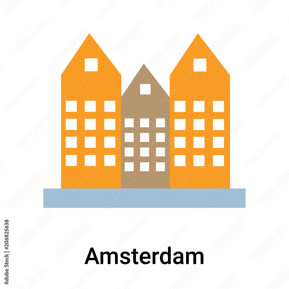 Amsterdam icon vector sign and symbol isolated on white background