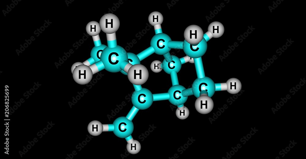 Camphene molecular structure isolated on black Camphene molecular structure isolated on black