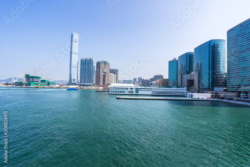 Photography city skyline in hongkong china