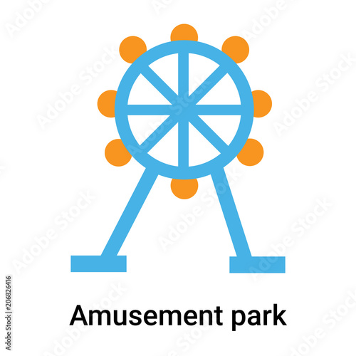 Amusement park icon vector sign and symbol isolated on white background