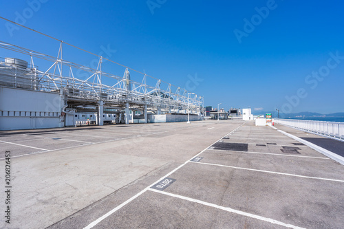 Photography park with city skyline in hongkong china