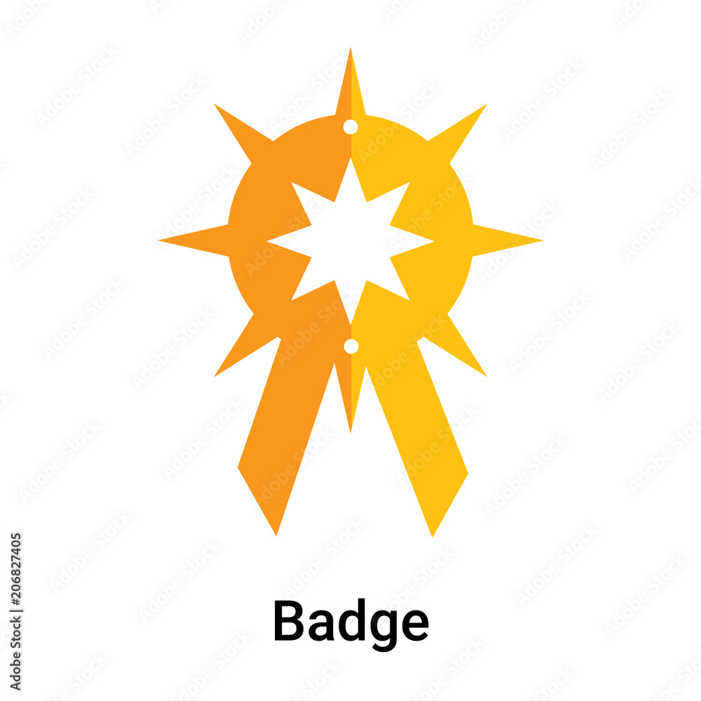 Badge icon vector sign and symbol isolated on white background Badge icon vector sign and symbol isolated on white background