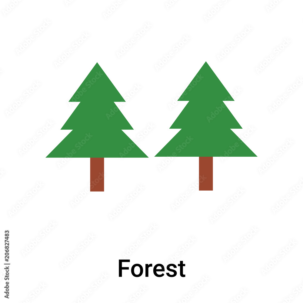 Forest icon vector sign and symbol isolated on white background