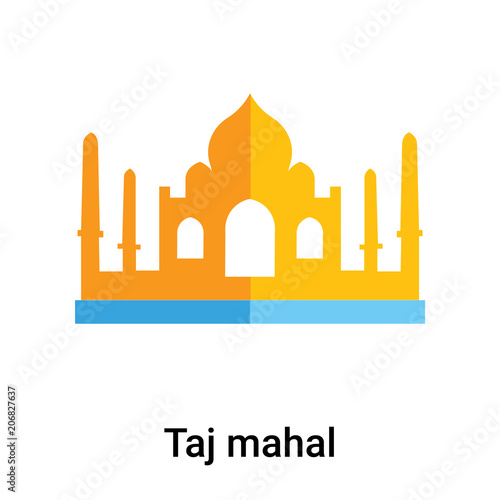 Taj mahal icon vector sign and symbol isolated on white background