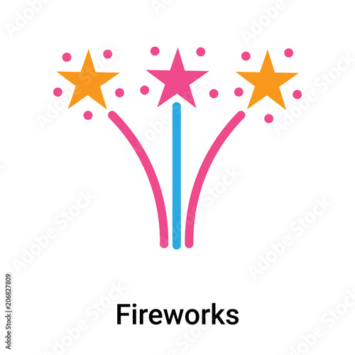 Fireworks icon vector sign and symbol isolated on white background