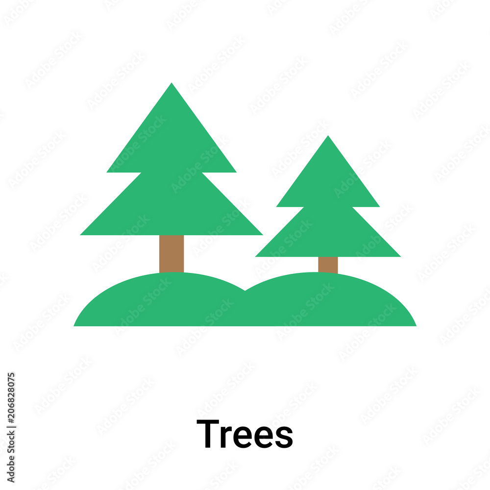 Trees icon vector sign and symbol isolated on white background