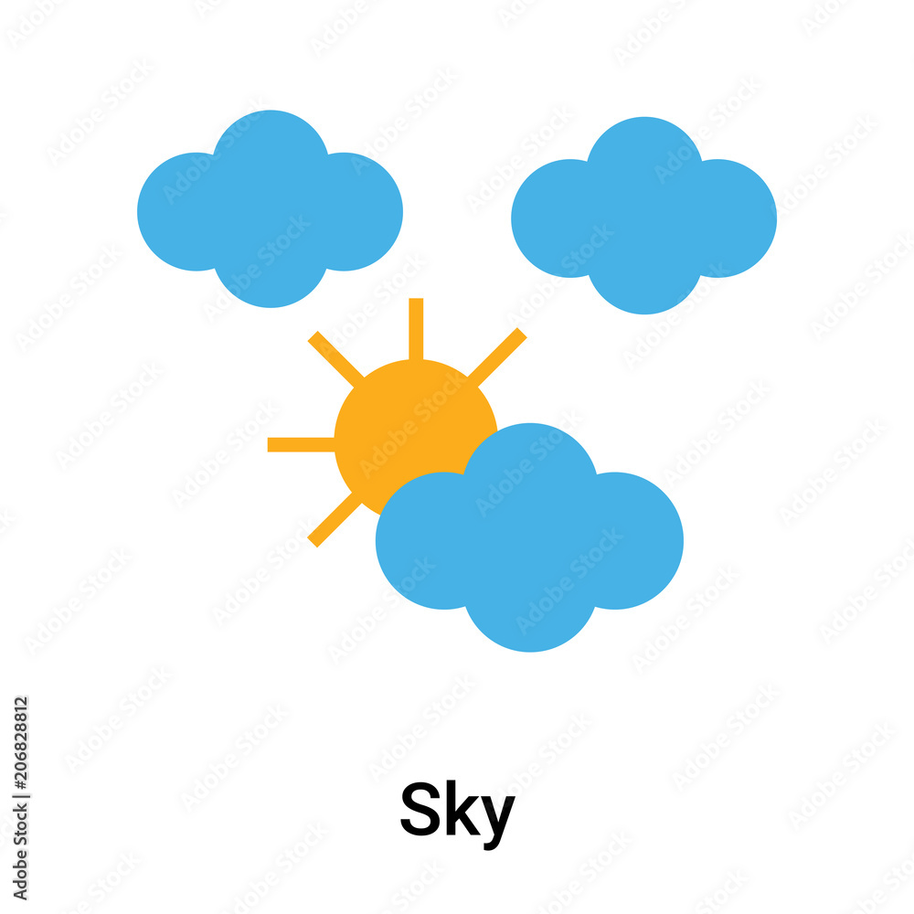 Sky icon vector sign and symbol isolated on white background