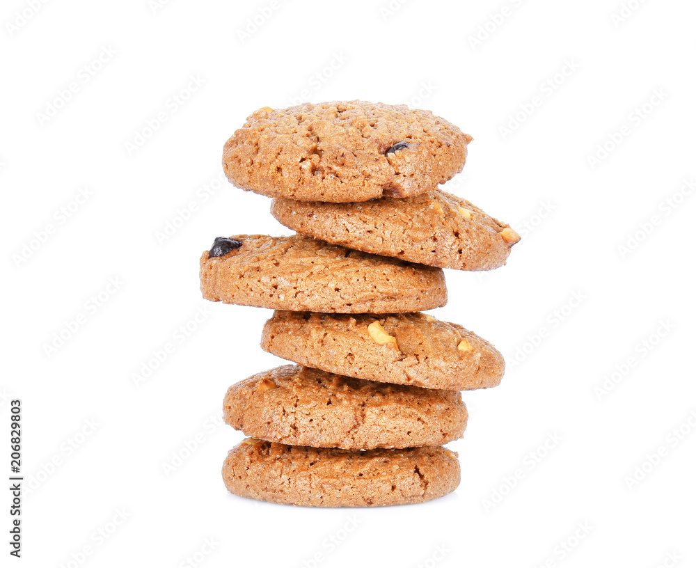 Cookies chocolate chip isolated on white background