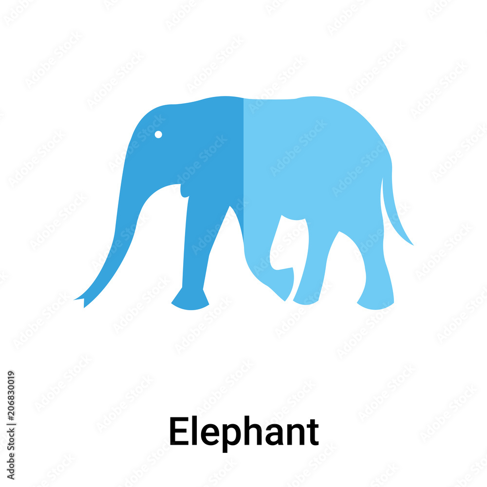 Elephant icon vector sign and symbol isolated on white background
