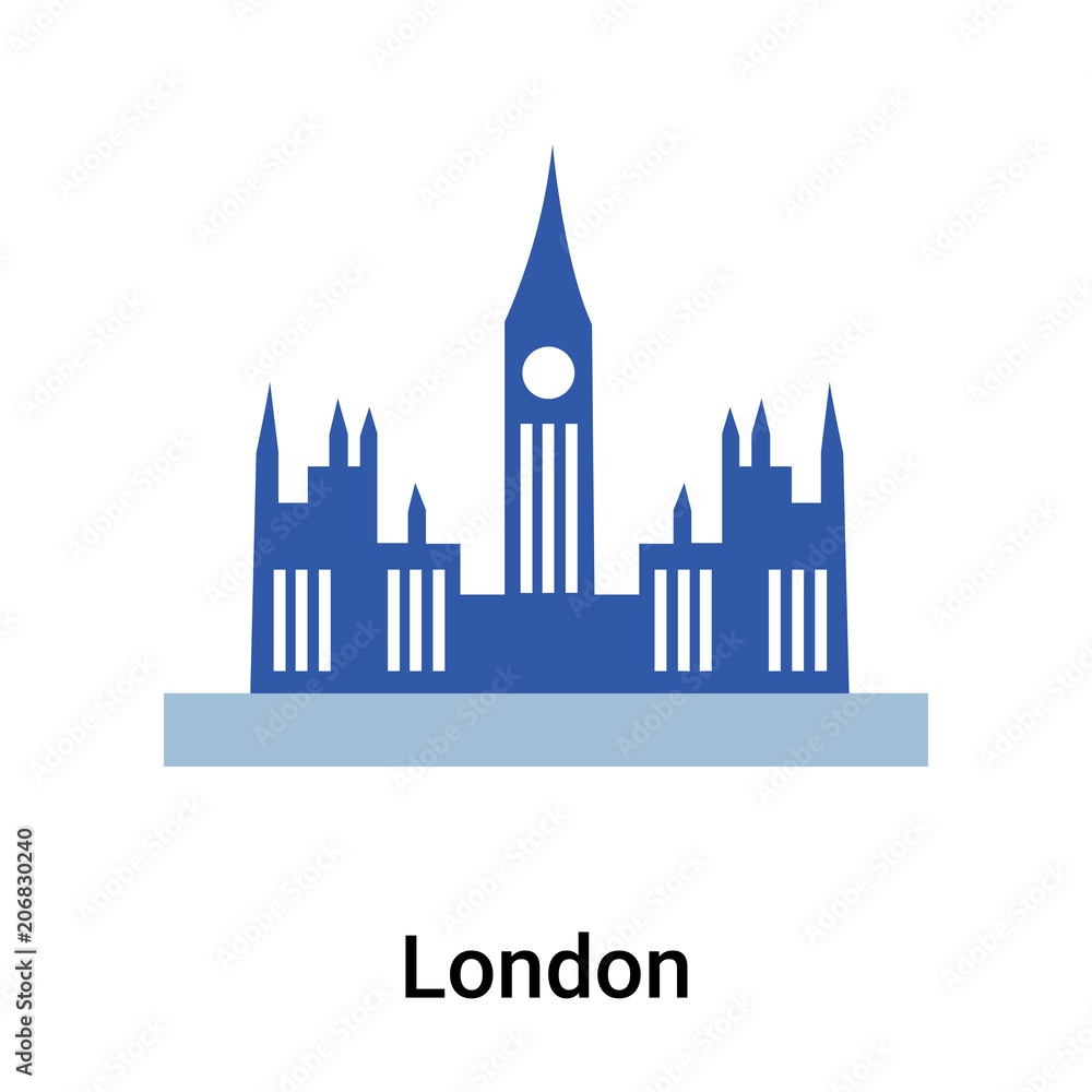 London icon vector sign and symbol isolated on white background