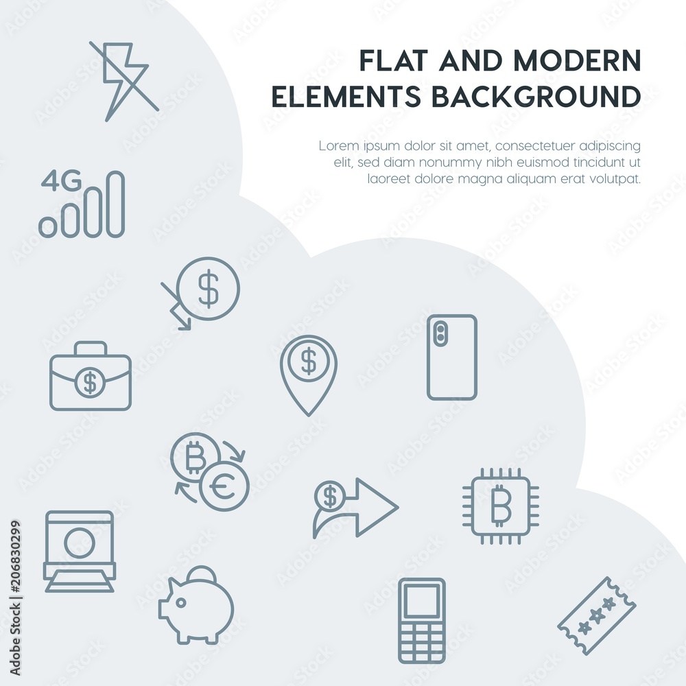 money, mobile, video, photos outline vector icons and elements background concept on grey background.Multipurpose use on websites, presentations, brochures and more money, mobile, video, photos outline vector icons and elements background concept on grey background.Multipurpose use on websites, presentations, brochures and more