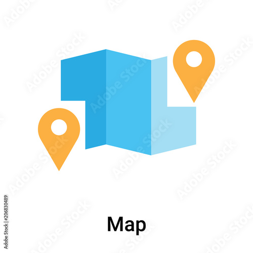 Free Download Map icon vector sign and symbol isolated on white background - GFXLoad