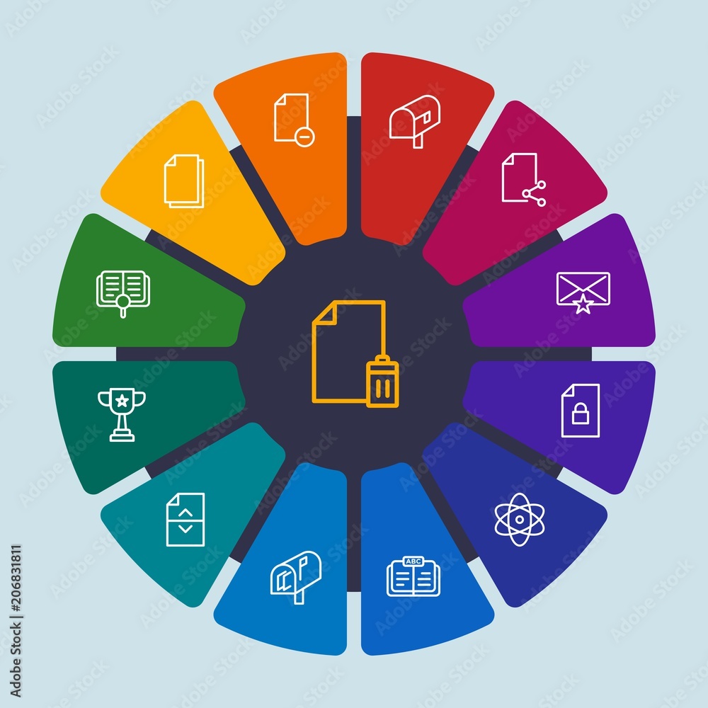 files, email, education Infographic Circle outline Icons Set. Contains such Icons as education, email, search, competition, internet, sport, file, mail and more. Fully Editable. Pixel Perfect files, email, education Infographic Circle outline Icons Set. Contains such Icons as education, email, search, competition, internet, sport, file, mail and more. Fully Editable. Pixel Perfect