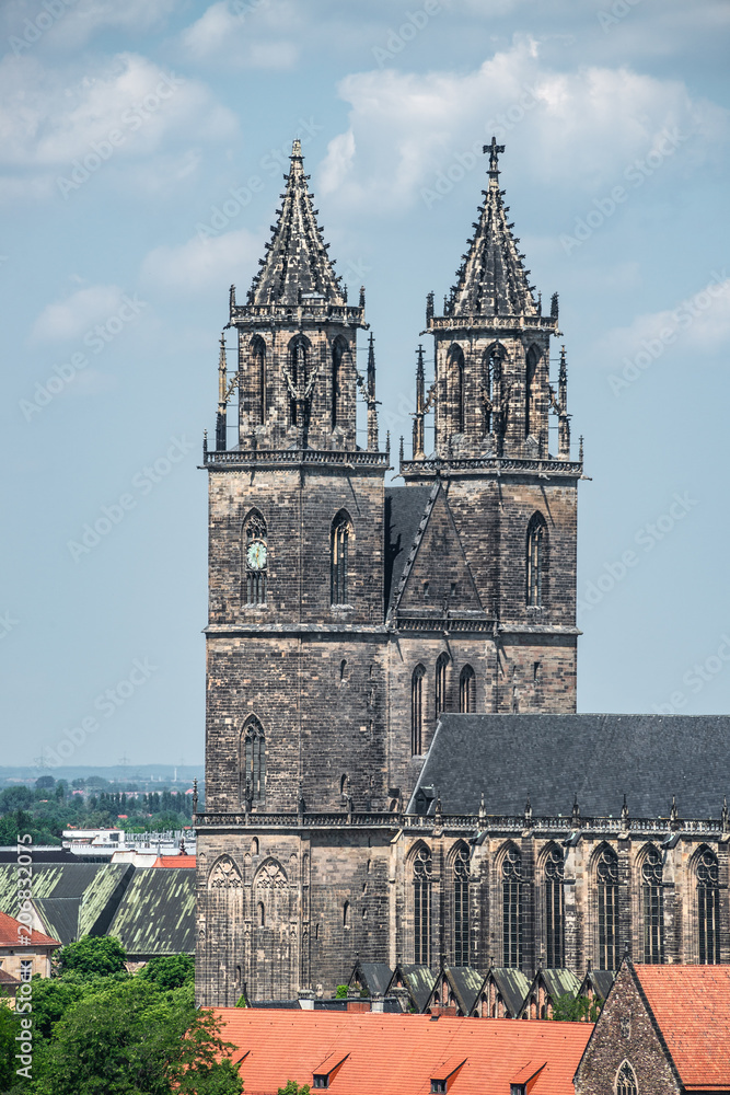 Magdeburg Cathedral from above, Magdeburg, Germany
