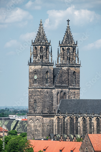 Magdeburg Cathedral from above, Magdeburg, Germany photo