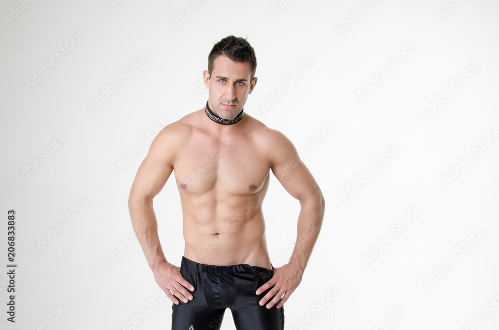 Stripper. Sexy man in a collar. Stripper. Sexy man in a collar.