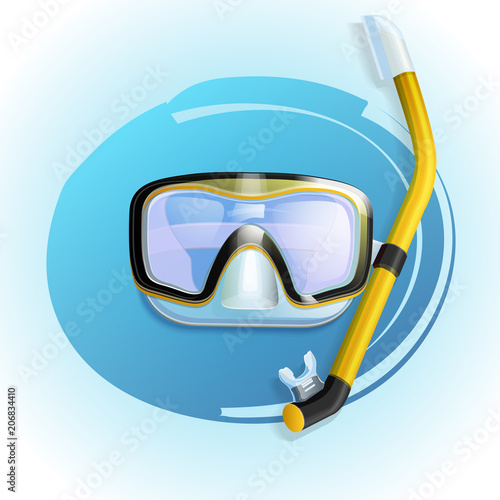 Diving mask with snorkel icon