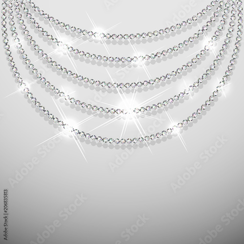 Diamond sparkling beads jewellery background - eps10