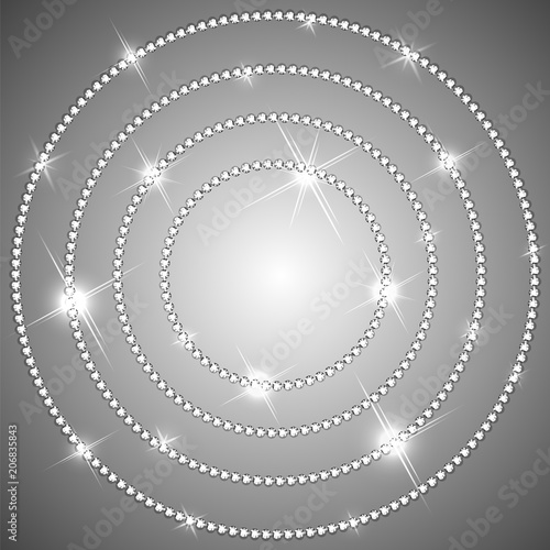 Diamond sparkling bead circles -  jewelry background - eps10