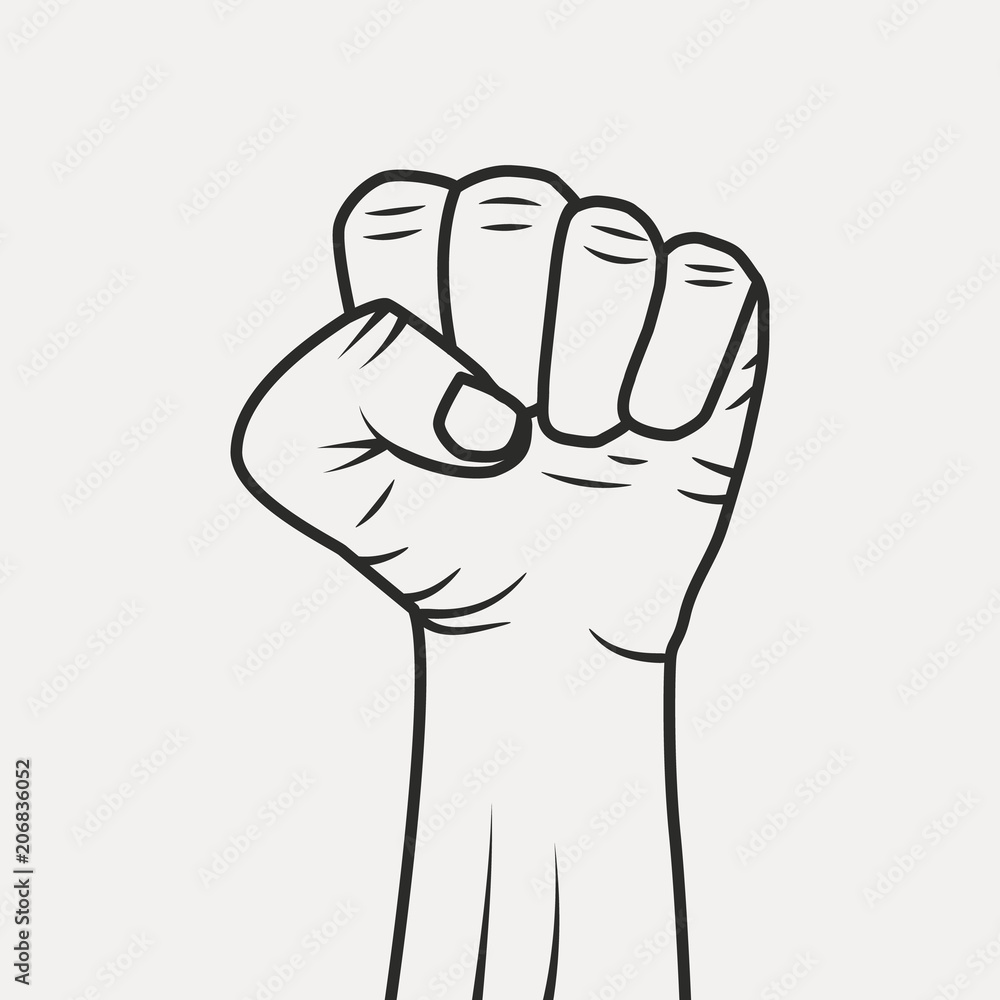 Vector Fist male hand isolated on a white background. Vector Fist male hand isolated on a white background.