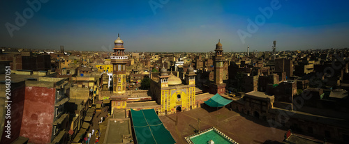Aerial Panorama of Wazir Khan Mosque, Lahore, Pakistan