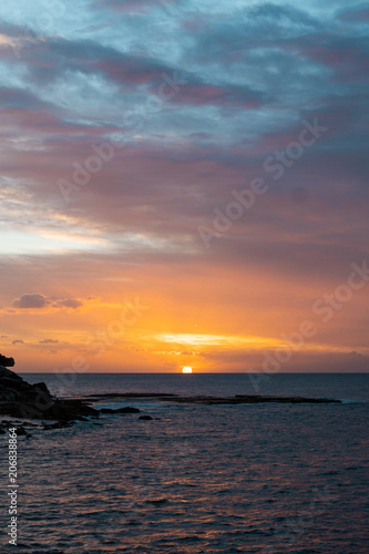 Sunrise on the ocean view.