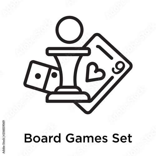 Board Games Set icon vector sign and symbol isolated on white background