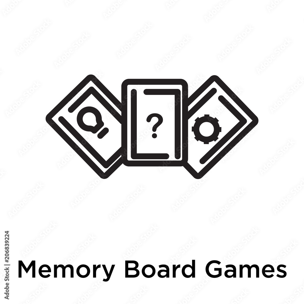 Memory Board Games icon vector sign and symbol isolated on white background Memory Board Games icon vector sign and symbol isolated on white background