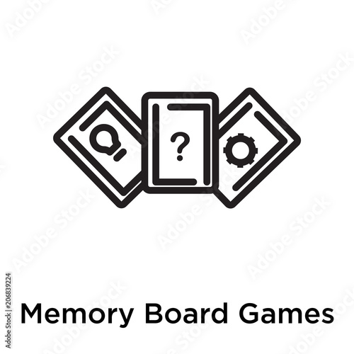 Memory Board Games icon vector sign and symbol isolated on white background