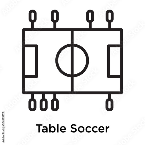 Table Soccer icon vector sign and symbol isolated on white background