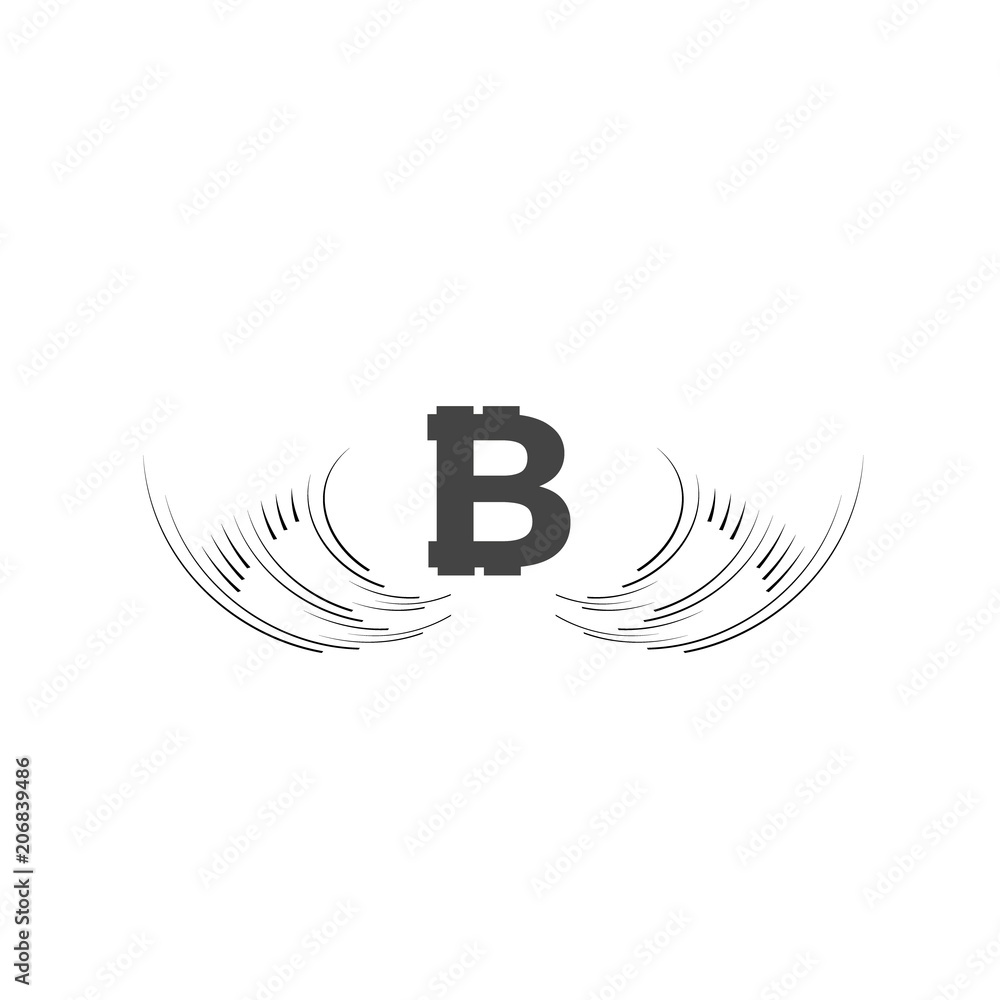 Bitcoin Cripto currency blockchain. Bitcoin flat logo on white background. Bitcoin with wings Bitcoin Cripto currency blockchain. Bitcoin flat logo on white background. Bitcoin with wings