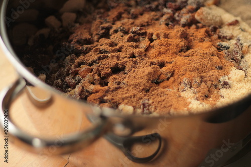 Cooking something sweet and spicy, close up