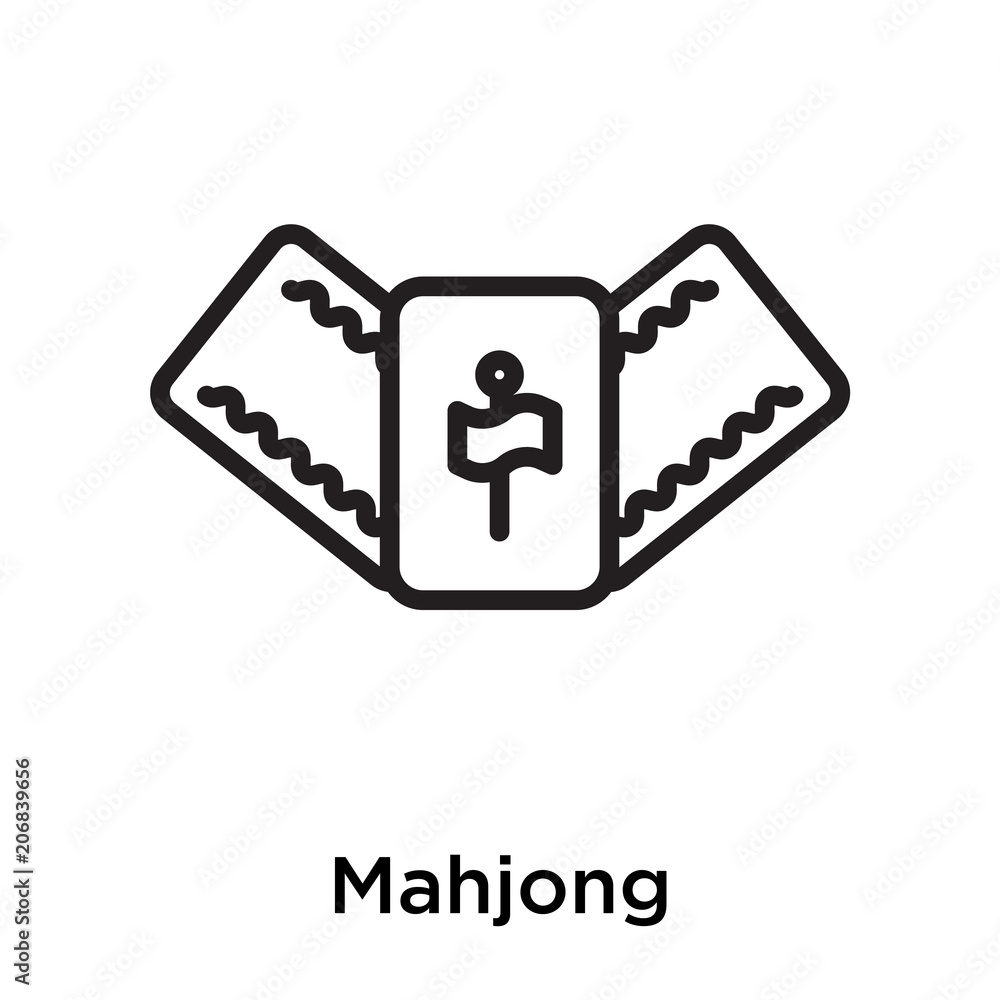 Mahjong icon vector sign and symbol isolated on white background Mahjong icon vector sign and symbol isolated on white background