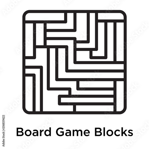 Board Game Blocks icon vector sign and symbol isolated on white background
