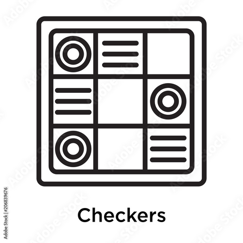 Checkers icon vector sign and symbol isolated on white background