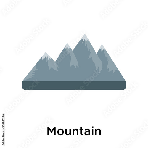 Mountain icon vector sign and symbol isolated on white background