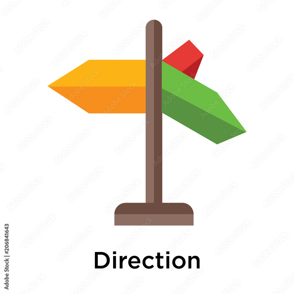 Direction icon vector sign and symbol isolated on white background