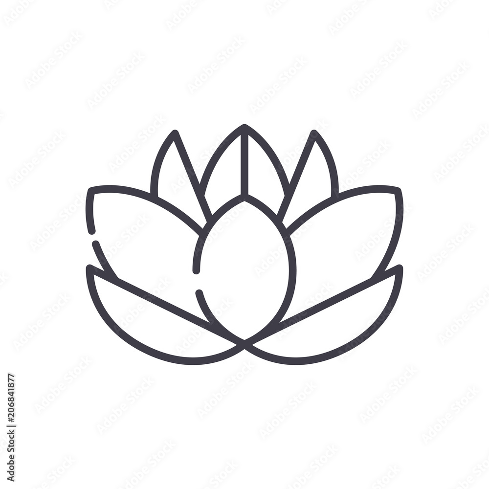 Water lily black icon concept. Water lily flat vector symbol, sign, illustration. Water lily black icon concept. Water lily flat vector symbol, sign, illustration.