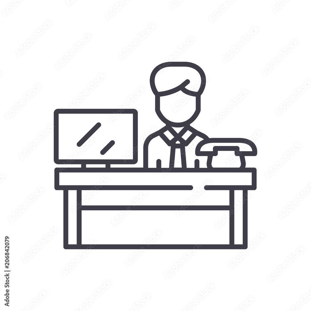 Workplace black icon concept. Workplace flat vector symbol, sign, illustration. Workplace black icon concept. Workplace flat vector symbol, sign, illustration.