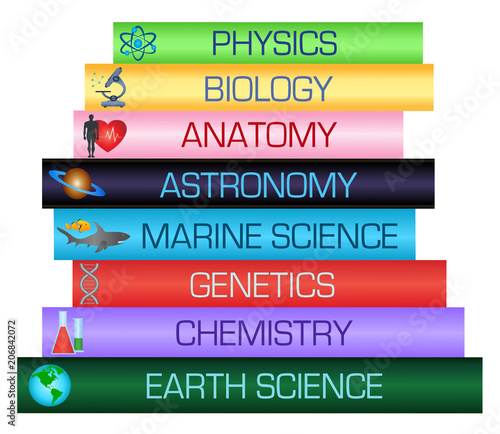Stack of books- Science education subjects