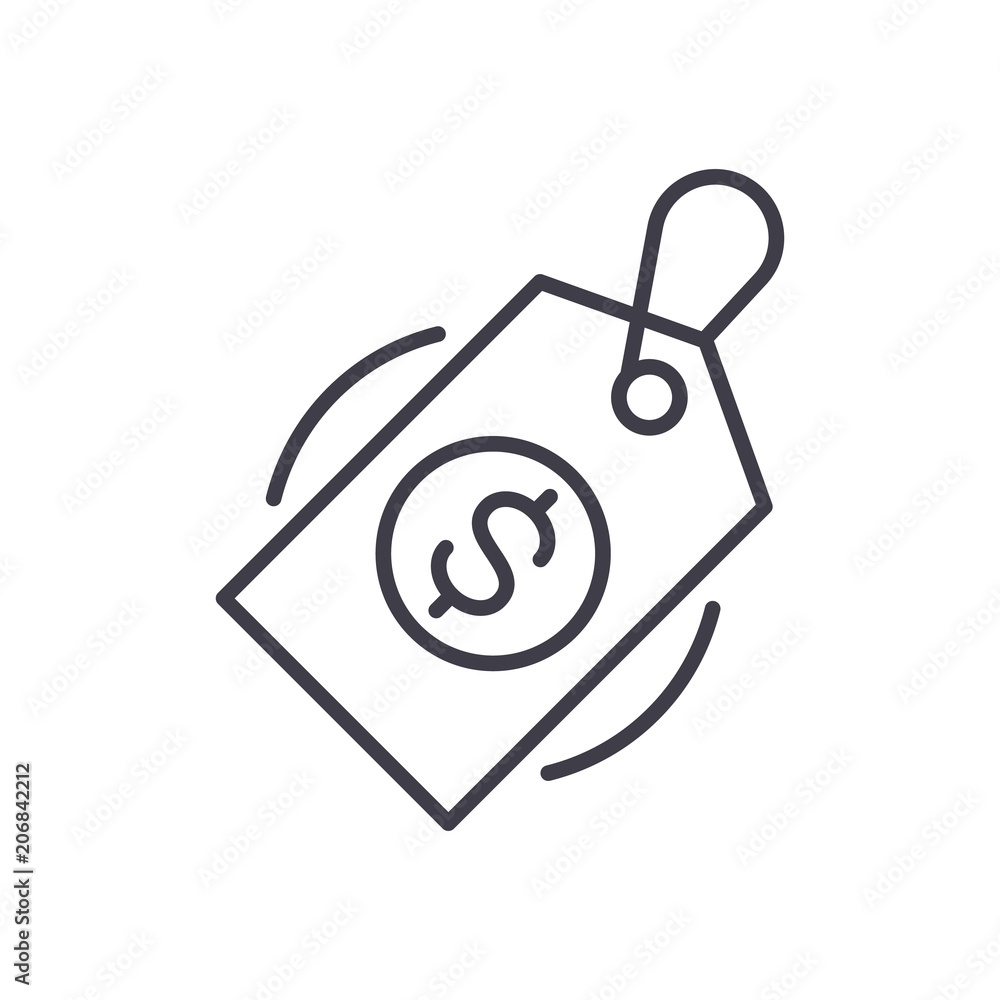 Item's price black icon concept. Item's price flat vector symbol, sign, illustration. Item's price black icon concept. Item's price flat vector symbol, sign, illustration.