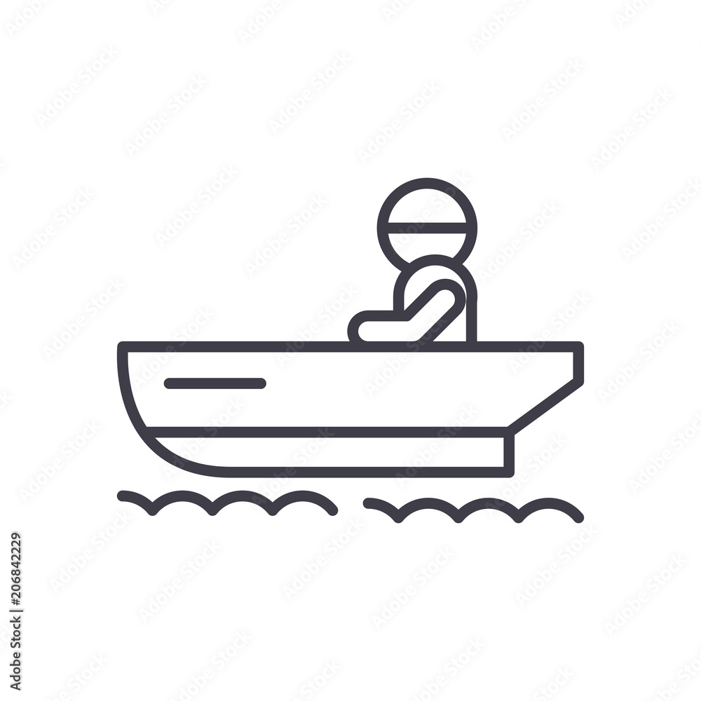 Ship's boat black icon concept. Ship's boat flat vector symbol, sign, illustration. Ship's boat black icon concept. Ship's boat flat vector symbol, sign, illustration.