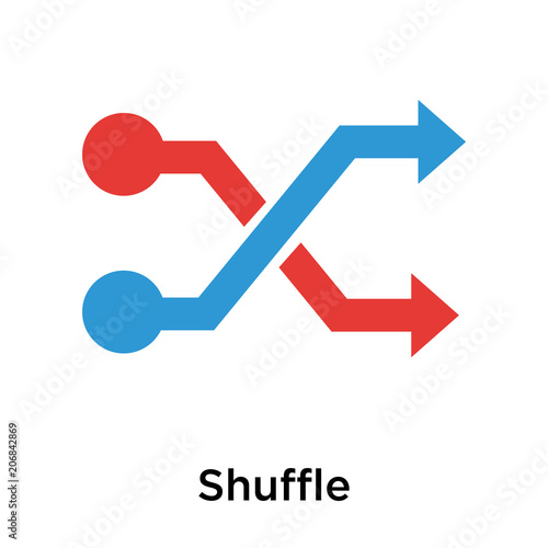 Shuffle icon vector sign and symbol isolated on white background