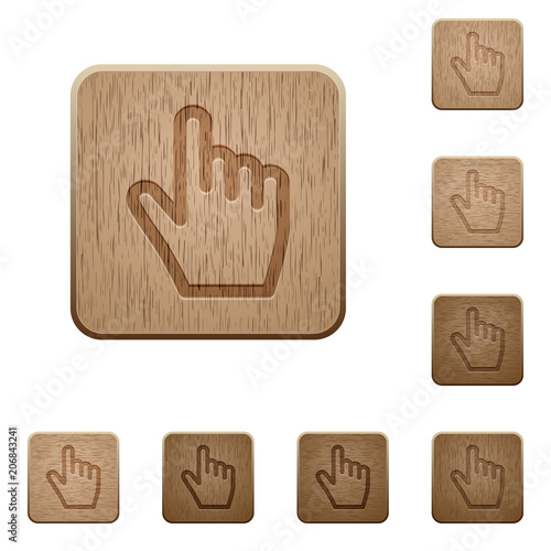 Hand cursor wooden buttons