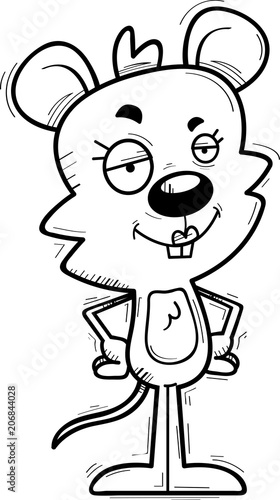 Confident Cartoon Female Mouse