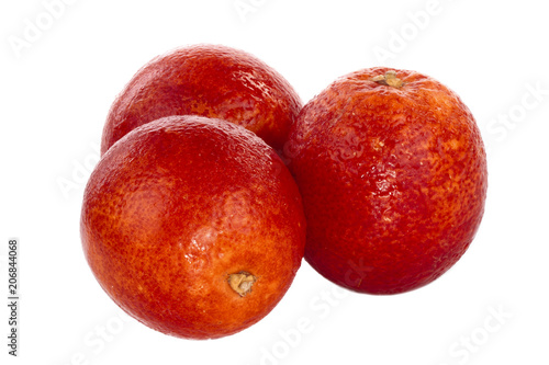 three of blood red orange isolated