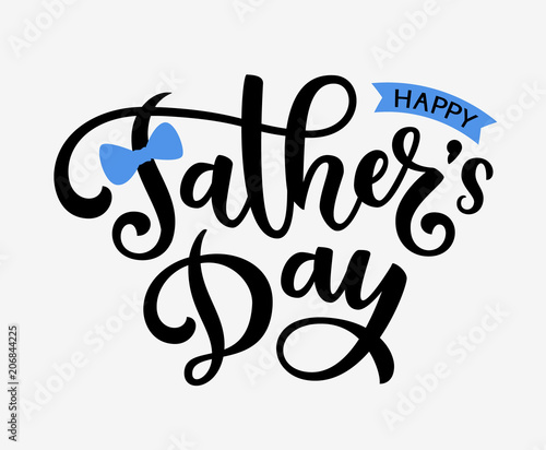 Happy Fathers Day handwritten greeting text. Holiday lettering for your design