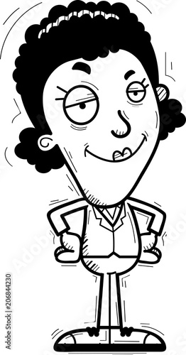 Confident Cartoon Black Businesswoman